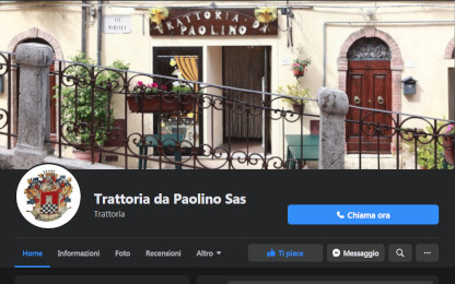 Pagina Facebook Trattoria da Paolino